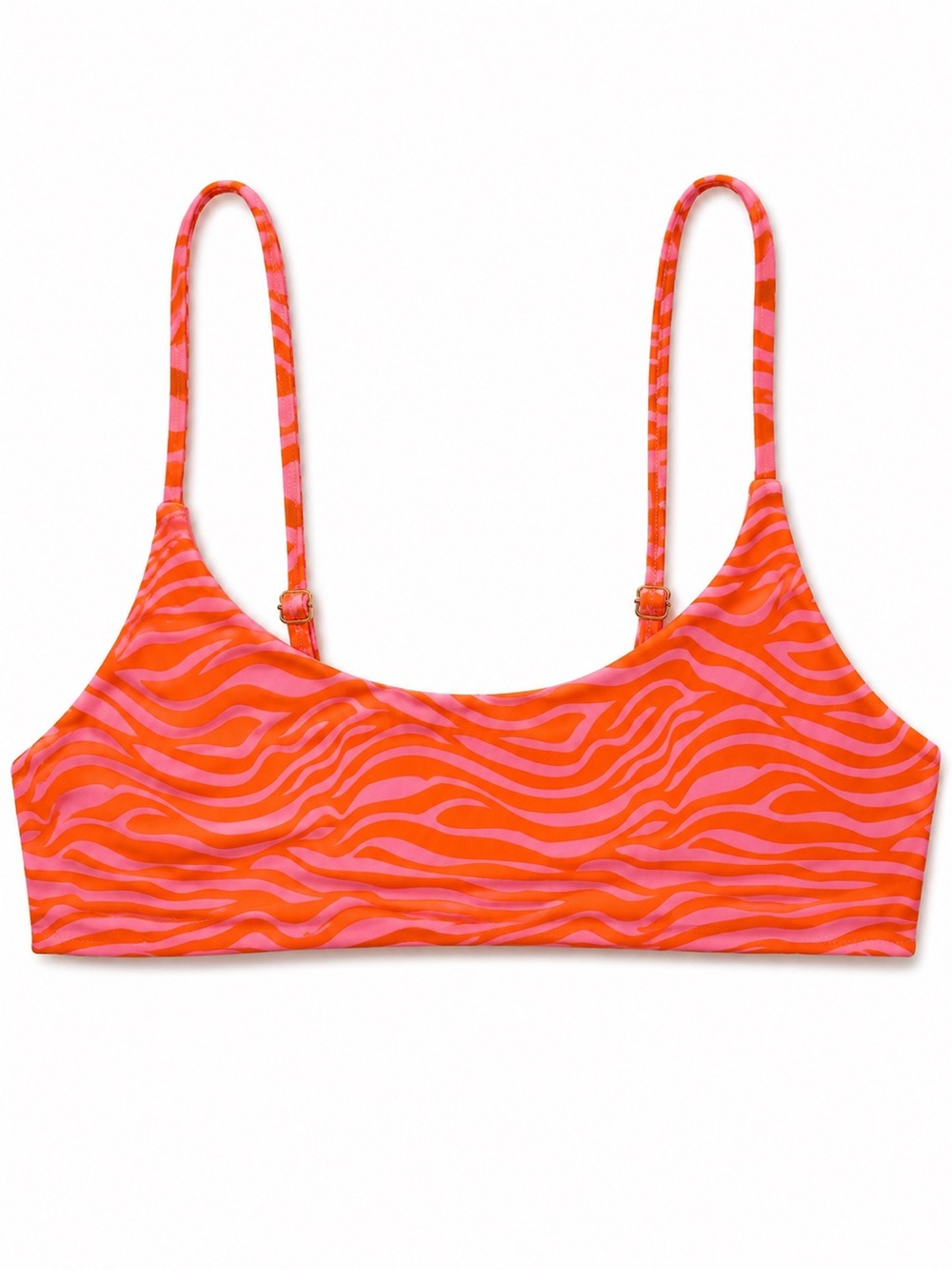 SHEIN Pink & Orange Zebra Print Bikini Top | XL | NWOT